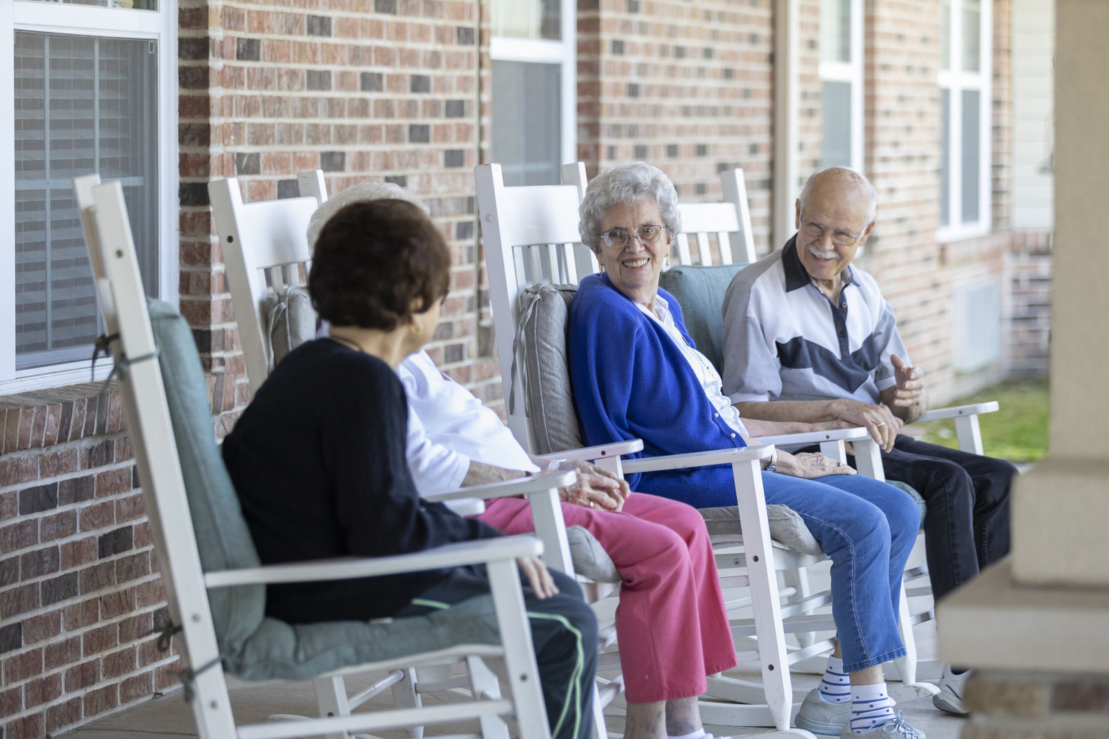 Resident couple outdoors at Cedar Trails Senior Living in Freeburg, IL